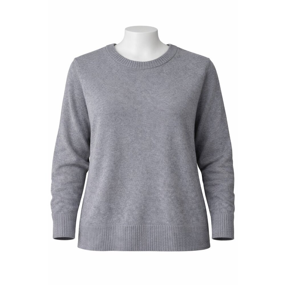 Love Change Italy Women’s Sweater 2X Gray Knit Crew‎ Neck Pullover